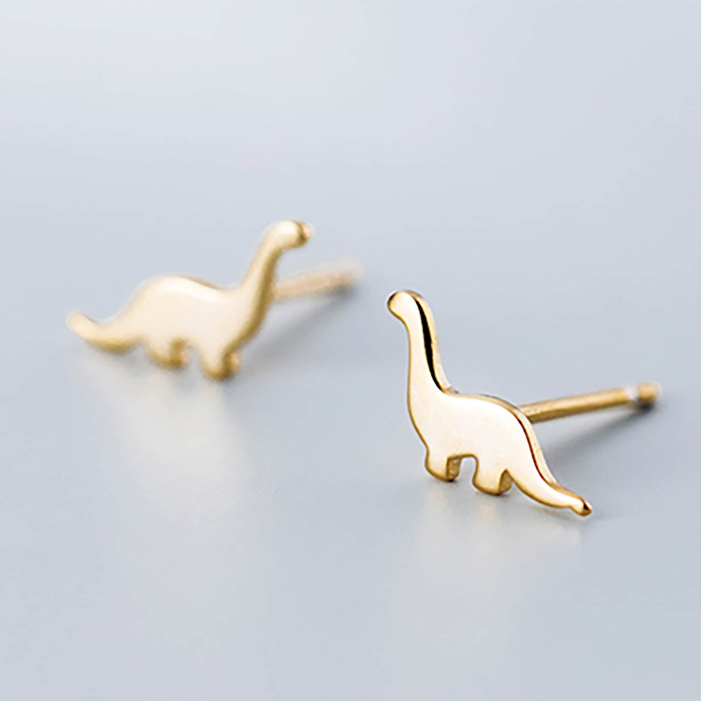 Silver Dinosaur Brachiosaurus Stud Earrings Mini 925 Sterling silver Kids Earrings