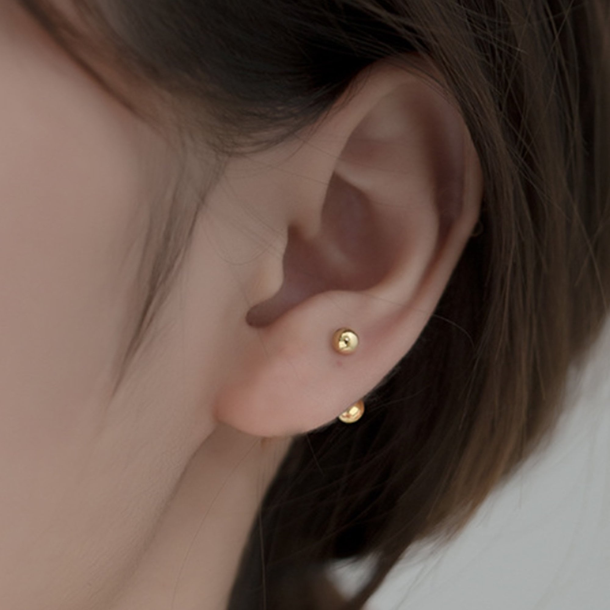 Three Petal Diamond Stud Earring 14K Gold | LeMel – LeMel