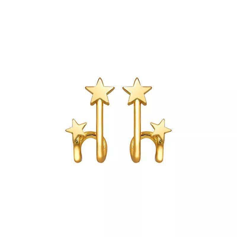 925 Sterling silver Shooting Stars Stud Earrings Earring Cuffs Gold Vermeil Twin Stars Earrings
